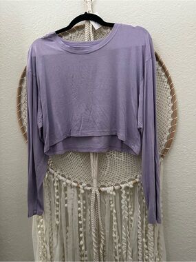 Skatie Lavender Cropped Long-Sleeve Top bundle